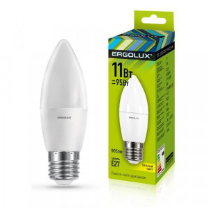 ERGOLUX (13621) LED-C35-11W-E27-3K (Эл.лампа светодиодная Свеча 11Вт E27 3000K 180-240В)