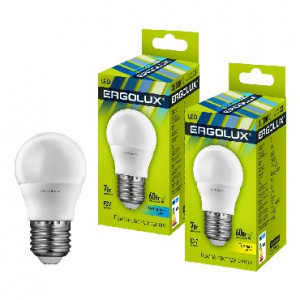 ERGOLUX LED-G45-7W-E27-4K (Эл.лампа светодиодная Шар 7Вт E27 4500K 172-265В)