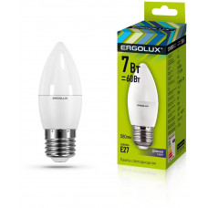 ERGOLUX LED-C35-7W-E27-6K (Эл.лампа светодиодная Свеча 7Вт E27 6500K 172-265В)