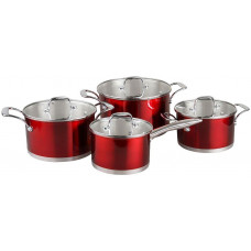 POMIDORO POMI D'ORO PSS-640028 Prezioso Набор кастрюль 18см, 20см, 24см и соусник 16см с крышками