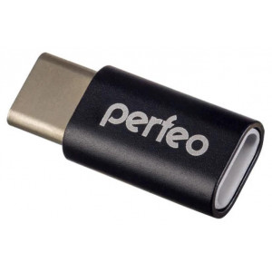 PERFEO (PF_A4268) adapter micro USB на Type-C c OTG (PF-VI-O005 Black) чёрный