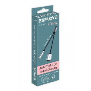 EXPLOYD EX-AD-762 Переходник Jack 3,5mm - 8 Pin Classic серебро