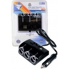 NOVA BRIGHT электропитания от прикуривателя 3 гнезда + 2 USB-порта, 1000мА, 12/24В 46902