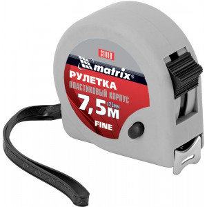 MATRIX Рулетка Fine,7,5 м х 25 мм,пластиковый корпус 31018