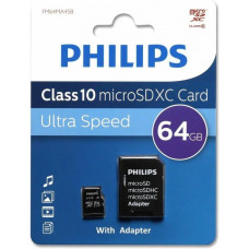 PHILIPS MicroSD 64Gb с AD Черный (FM64MA45B/97)
