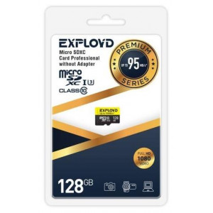 EXPLOYD 128GB microSDXC Class 10 UHS-1 Premium (U3) [EX128GCSDXC10UHS-1-ElU3 w]