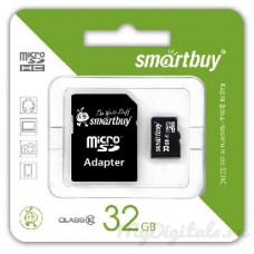 SMARTBUY (SB32GBSDCL10-01LE) MicroSDHC 32GB Class10 LE + адаптер
