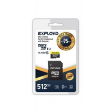 EXPLOYD MicroSDXC 512GB Class 10 UHS-1 Premium (U3) + адаптер SD (95 MB/s)