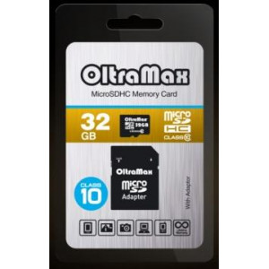 OLTRAMAX MicroSDHC 32GB Class10 + адаптер SD