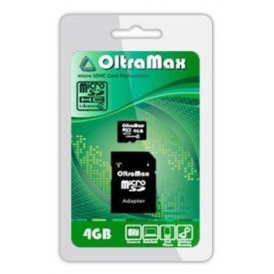 OLTRAMAX MicroSDHC 4GB Class4 + адаптер SD