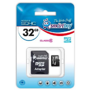 SMARTBUY (SB32GBSDCL10-01) MicroSDHC 32GB Class10 UHS-I + адаптер