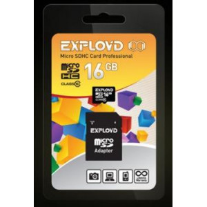 EXPLOYD MicroSDHC 16GB Class10 + адаптер SD