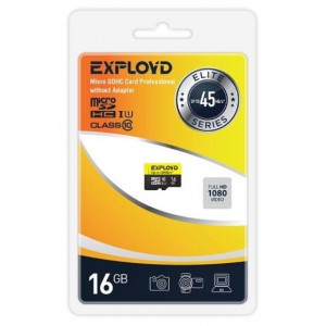 EXPLOYD 16GB microSDHC Class 10 UHS-1 Elite [EX016GCSDHC10UHS-1-ElU1 w]