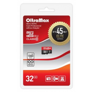 OLTRAMAX 32GB microSDHC Class 10 UHS-1 Elite [OM032GCSDHC10UHS-1-ElU1 w]