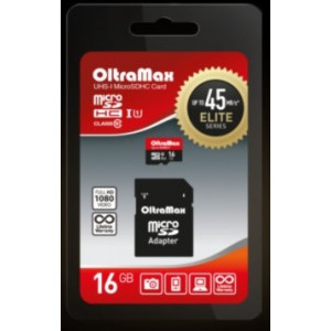 OLTRAMAX MicroSDHC 16GB Class 10 UHS-1 Elite + адаптером SD 45 MB/s