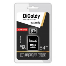 DIGOLDY 64GB microSDXC Class10 UHS-1 + адаптер SD