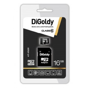 DIGOLDY 16GB microSDHC Class10 + адаптерSD