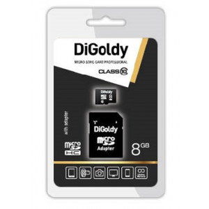 DIGOLDY 8GB microSDHC Class10 + адаптер SD