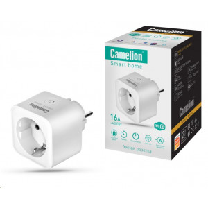 CAMELION (14503) SMART HOME BNS/SH-1/16A/WIFI (Розетка одинарная 16A 3680В, WIFI+Счетчик+Контроль)