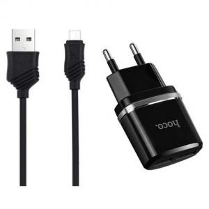 HOCO (6957531064114) C12 2USB 2.4A MICRO USB 1м черный