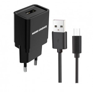 MORE CHOICE (4627151191621) NC33m СЗУ 1USB 1A micro USB Black 1m