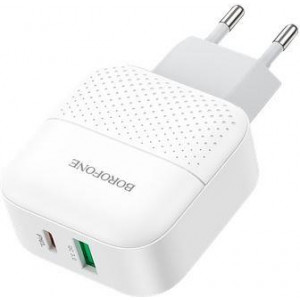 BOROFONE (6931474727343) BA46A White СЗУ 1USB 3.0A QC3.0 быстрая зарядка