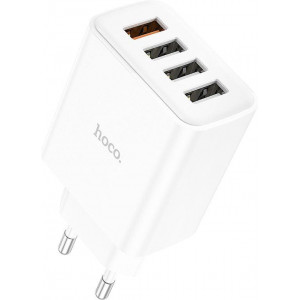 HOCO (6931474777713) C102A White СЗУ 4USB 2.1A QC3.0 быстрая зарядка