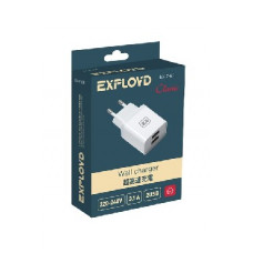 EXPLOYD EX-Z-611 Сетевое ЗУ 2.1А+1А 2хUSB белый Classic