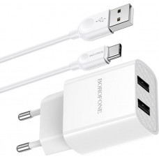 BOROFONE (6931474739209) BA53Aa White СЗУ 2USB 2.1A