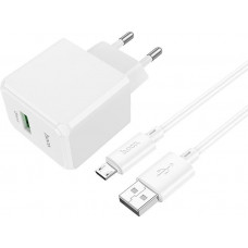 HOCO (6942007603713) CS12Am White СЗУ 1USB 3.0A QC3.0 18W быстрая зарядка