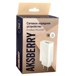 AKSBERRY (6900221570013) T40 1USB 24A + MicroUSB (белый)