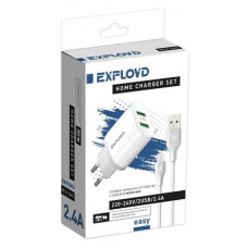EXPLOYD EX-Z-1433 СЗУ micro USB 2.4A 2хUSB белый
