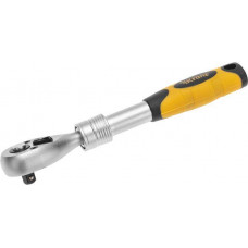KRANZ (KR-12-8413) Ключ телескопический трещоточный 1/4, 162-210мм, CrV, двухкомпонентная рукоятка