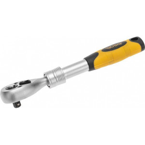 KRANZ (KR-12-8413) Ключ телескопический трещоточный 1/4, 162-210мм, CrV, двухкомпонентная рукоятка