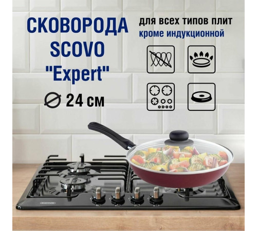 SCOVO СЭ-028 expert со стекл. крышкой д.24 см