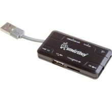 SMARTBUY (SBRH-750-K) хаб + картридер черный