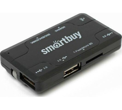 SMARTBUY (SBRH-750-K) хаб + картридер черный
