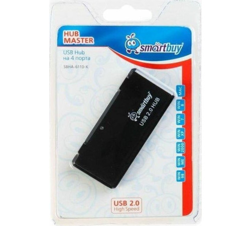 SMARTBUY (SBHA-6110-K) 4 порта черный