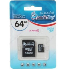 SMARTBUY (SB64GBSDCL10-01) MicroSDXC 64GB Class10 UHS-1 + адаптер