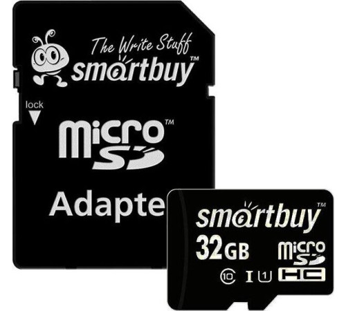 SMARTBUY (SB32GBSDCL10-01) MicroSDHC 32GB Class10 UHS-I + адаптер
