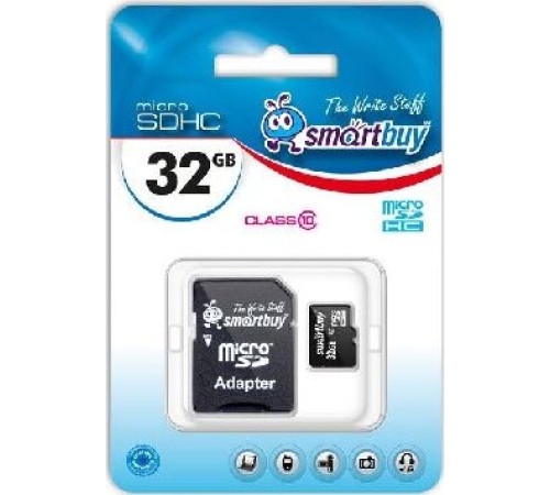 SMARTBUY (SB32GBSDCL10-01) MicroSDHC 32GB Class10 UHS-I + адаптер