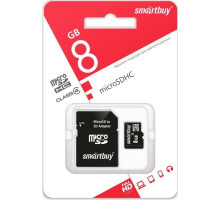 SMARTBUY (SB8GBSDCL4-01) MicroSDHC 8GB Сlass4 + адаптер