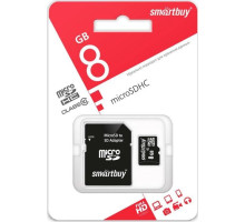 SMARTBUY (SB8GBSDCL10-01) MicroSDHC 8GB Сlass10 + адаптер