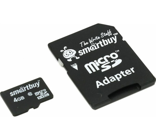 SMARTBUY (SB4GBSDCL10-01) MicroSDHC 4GB Class10 + адаптер
