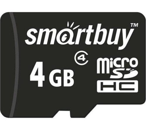 SMARTBUY (SB4GBSDCL4-01) MicroSDHC 4GB Class4 + адаптер