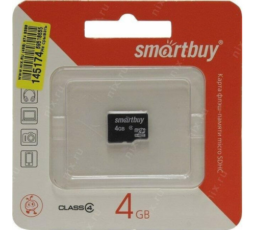 SMARTBUY (SB4GBSDCL4-00) MicroSDHC 4GB Class4