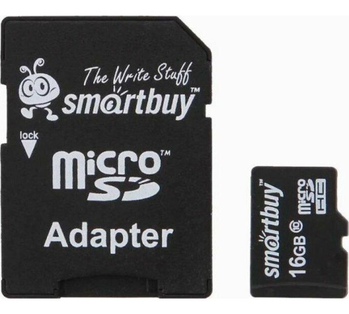 SMARTBUY (SB16GBSDCL10-01) MicroSDHC 16GB Сlass10 + адаптер