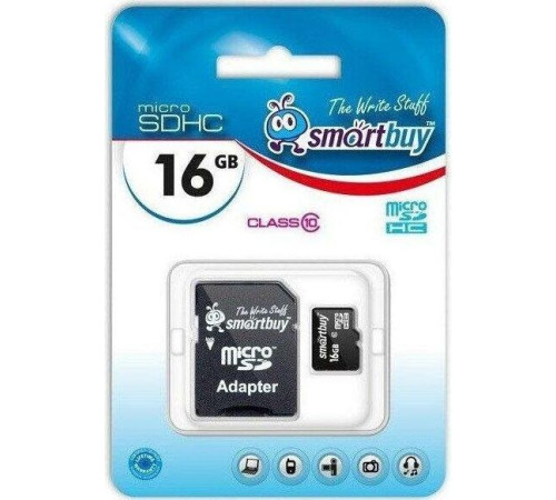 SMARTBUY (SB16GBSDCL10-01) MicroSDHC 16GB Сlass10 + адаптер