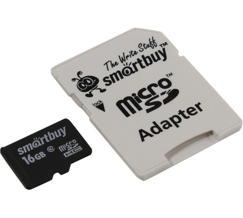 SMARTBUY (SB16GBSDCL10-01) MicroSDHC 16GB Сlass10 + адаптер
