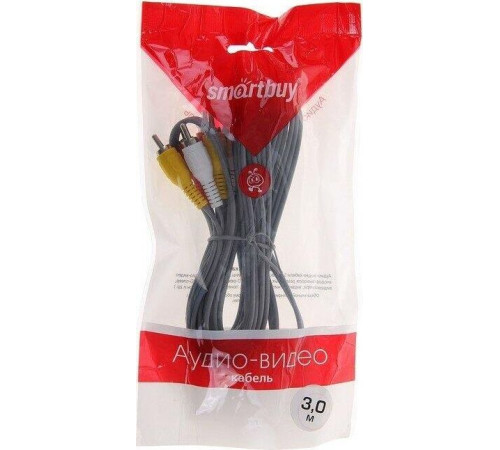 SMARTBUY (KA233) 3XRCA (M) - 3XRCA (M) 3M в пакете (5)